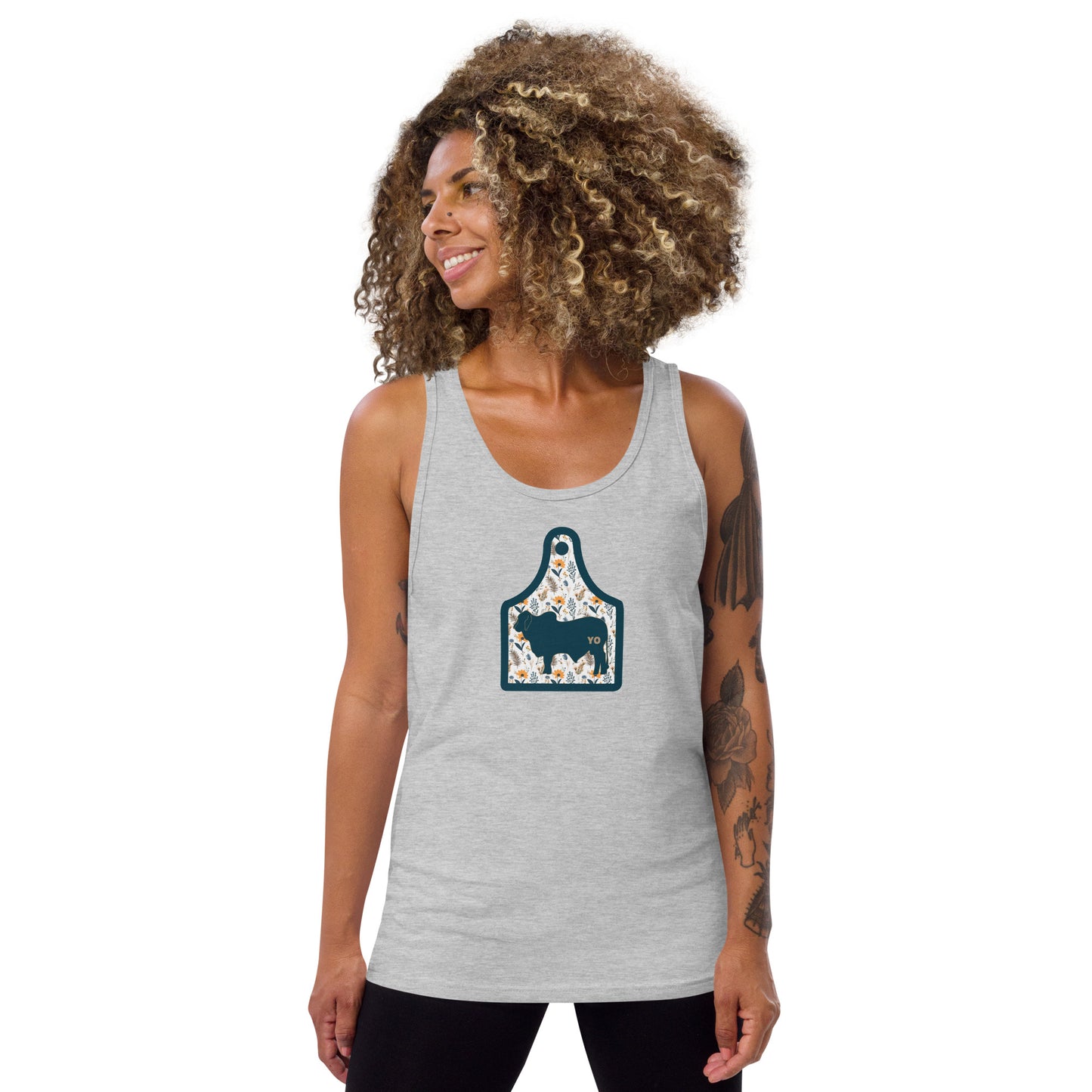 Yo Brahma Floral Ear Tag Tank Top