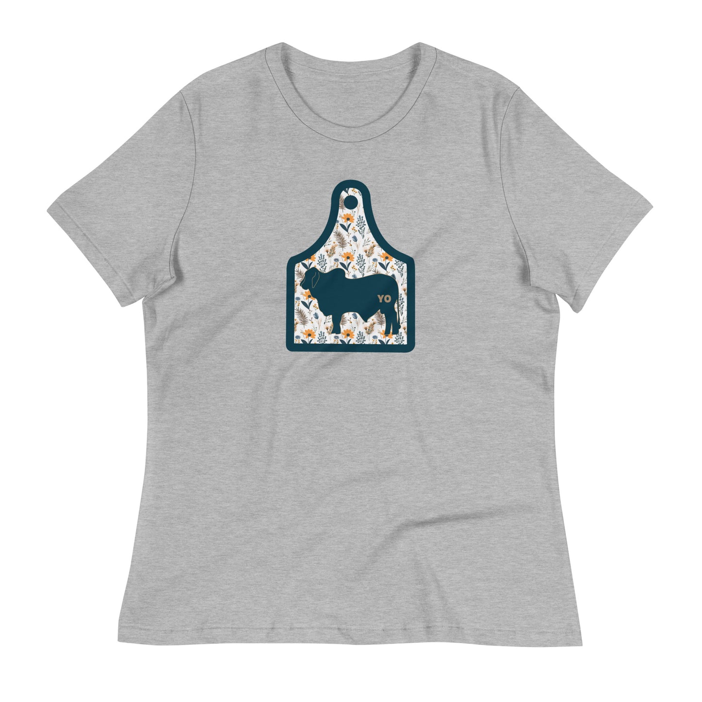 Yo Brahma Floral Ear Tag Women's Relaxed T Shirt