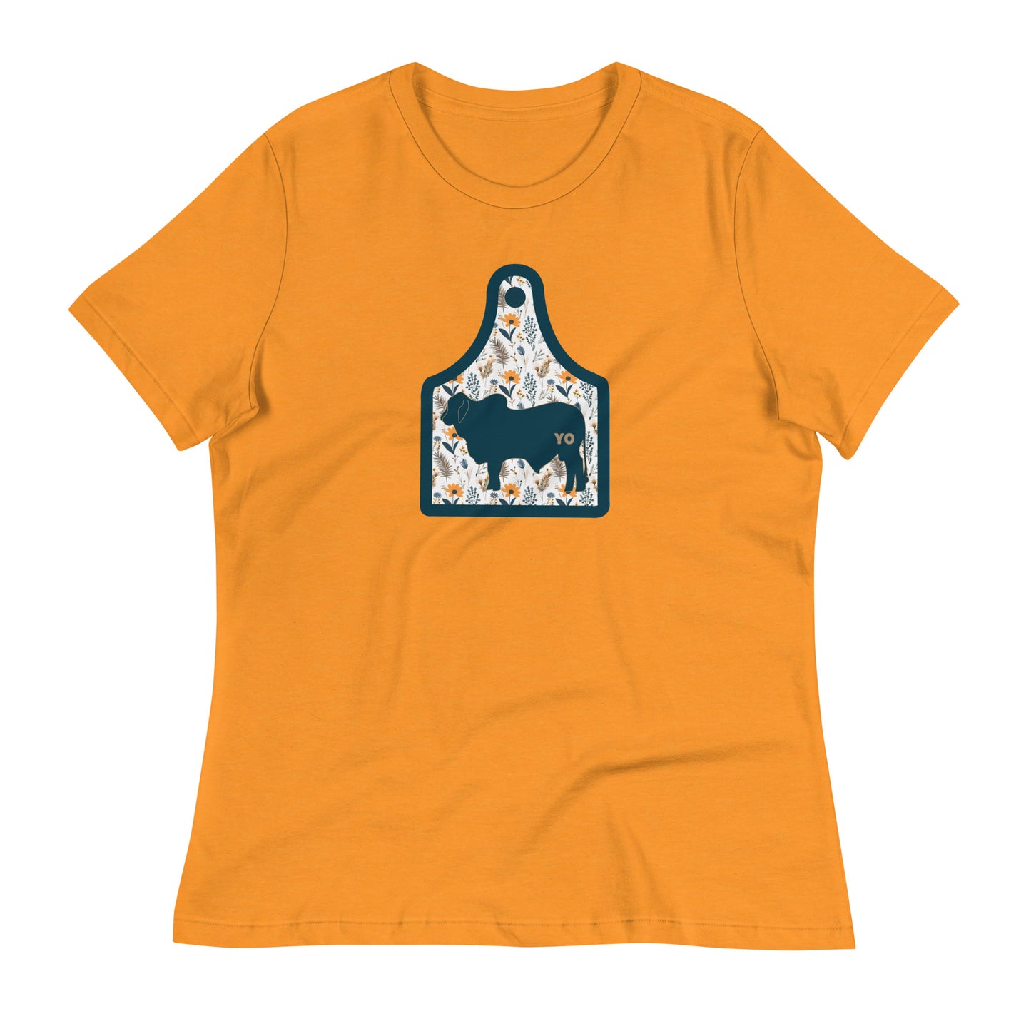 Yo Brahma Floral Ear Tag Women's Relaxed T Shirt
