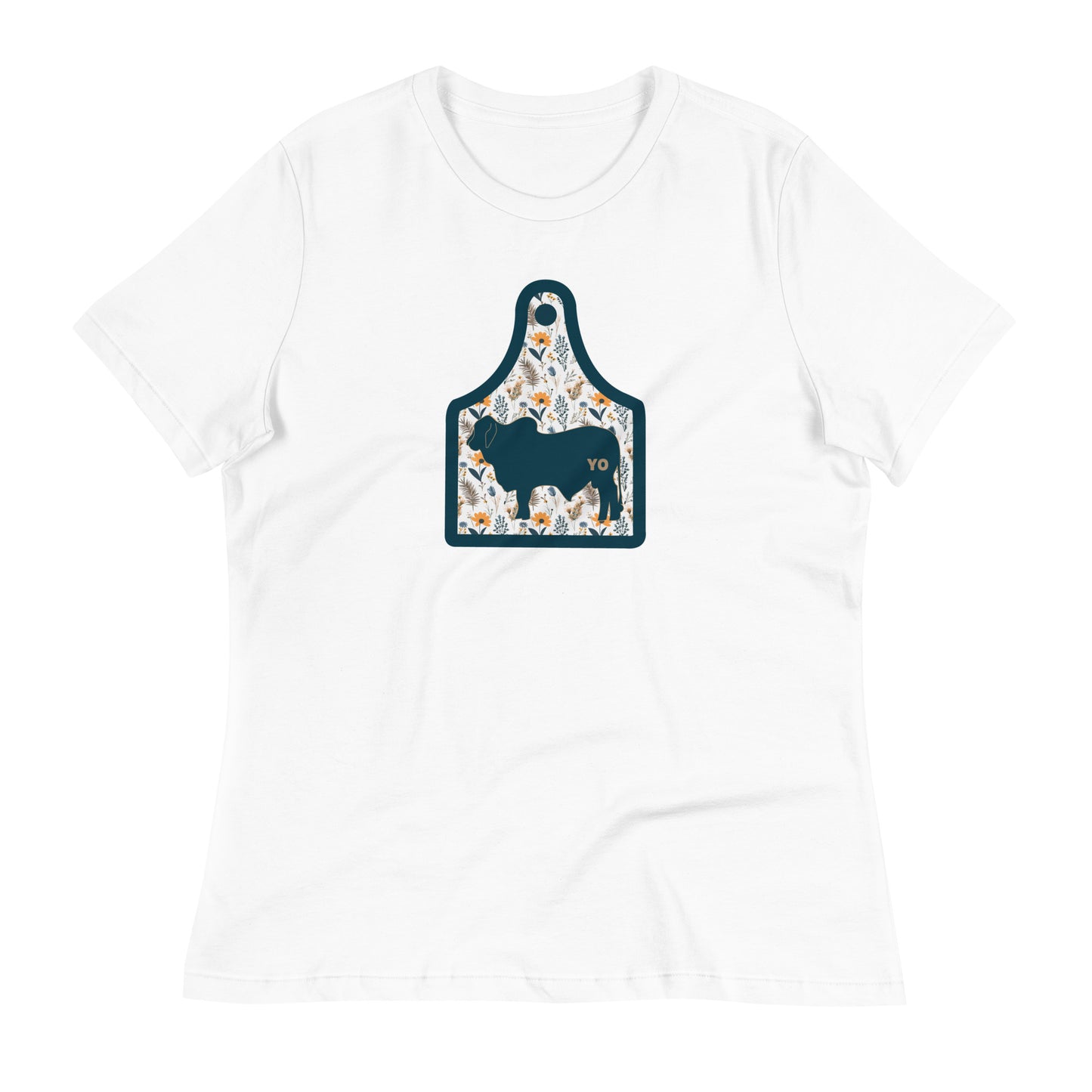 Yo Brahma Floral Ear Tag Women's Relaxed T Shirt