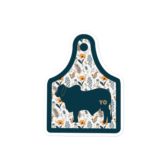 Yo Brahma Floral Ear Tag Sticker