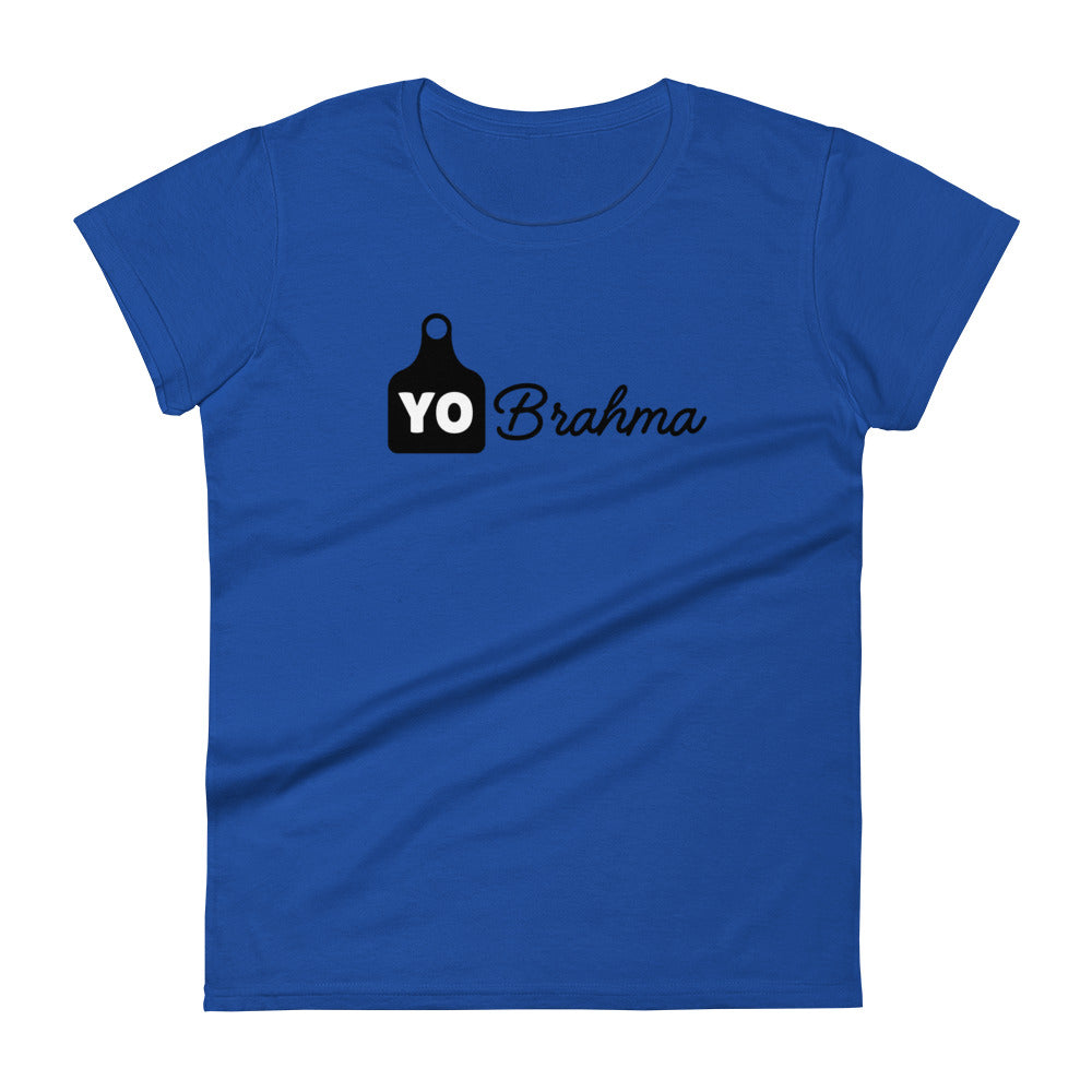 Yo Brahma Ear Tag Women's Fitted Shirt