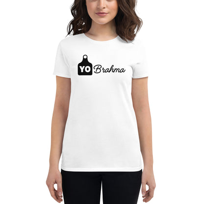 Yo Brahma Ear Tag Women's Fitted Shirt