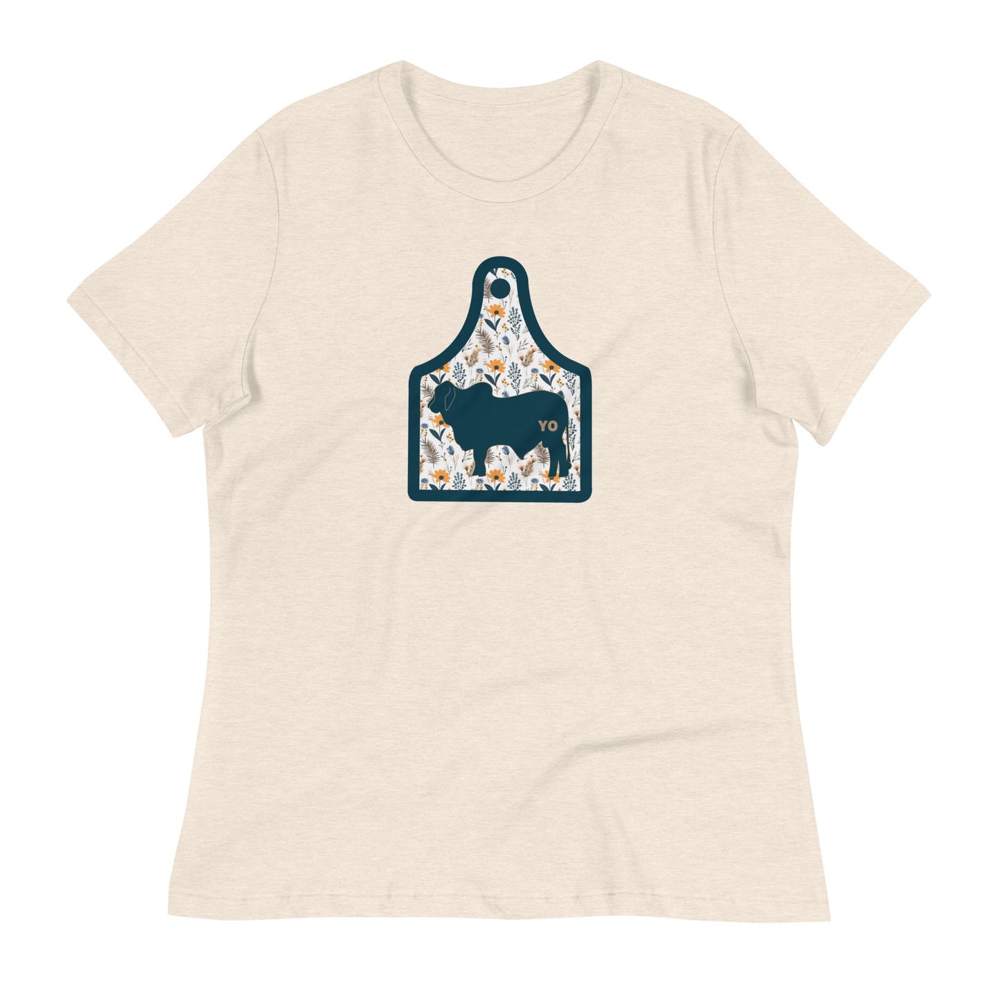 Yo Brahma Floral Ear Tag Women's Relaxed T Shirt